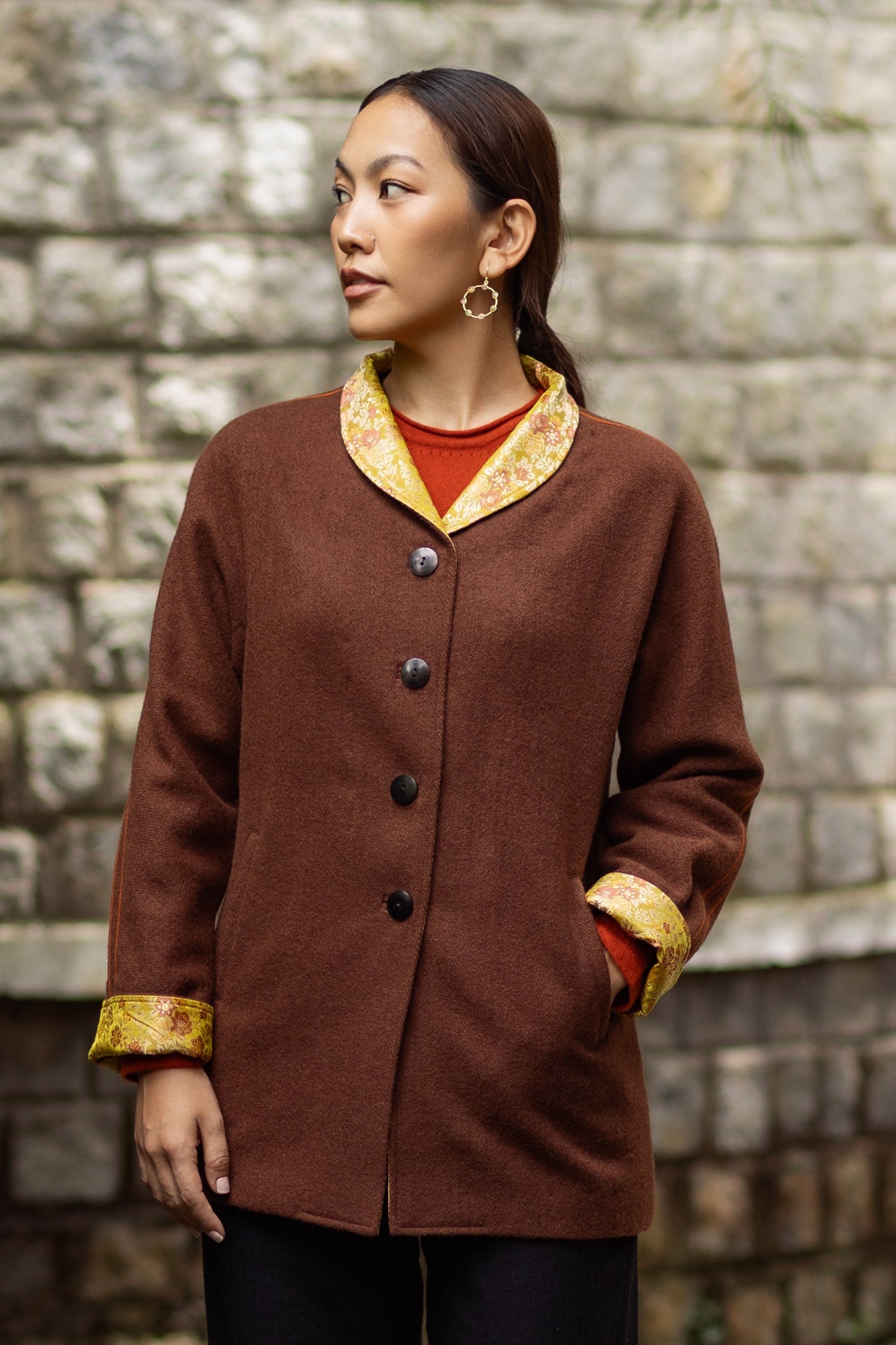 Manteau 3/4   en laine