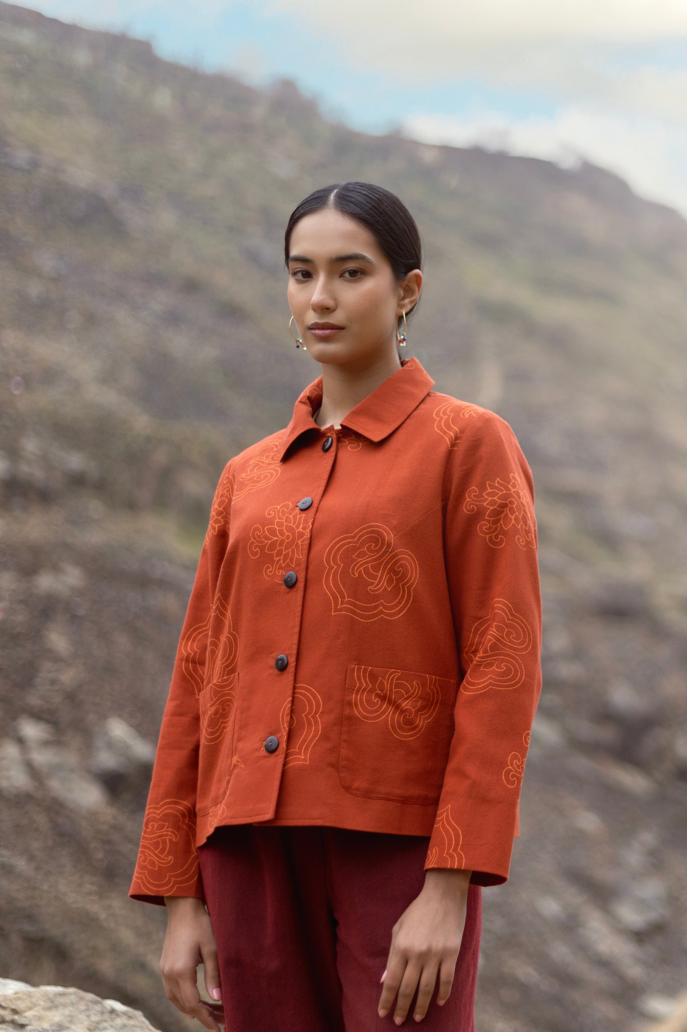 Veste en coton imprimé