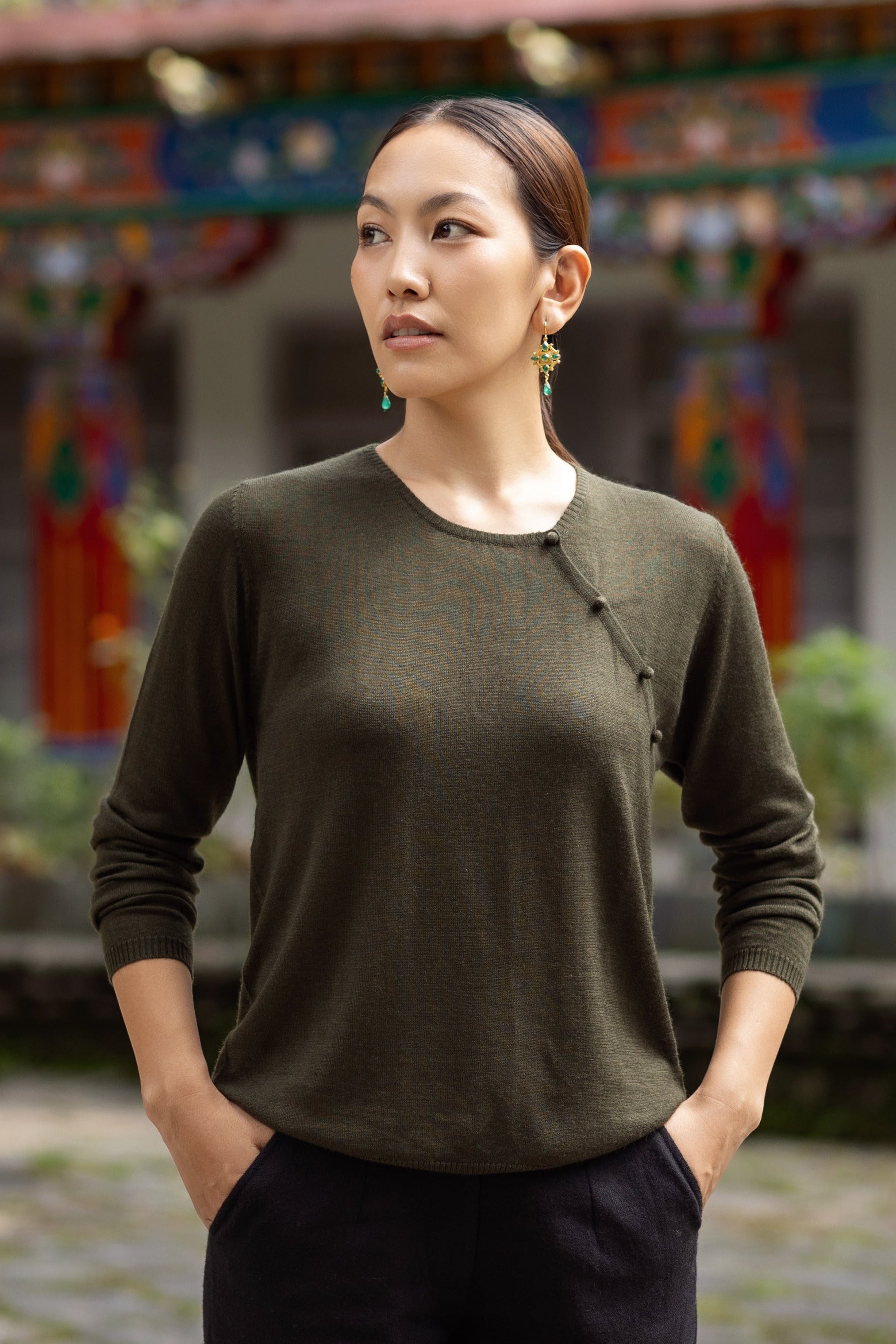 Pull en pashmina et soie