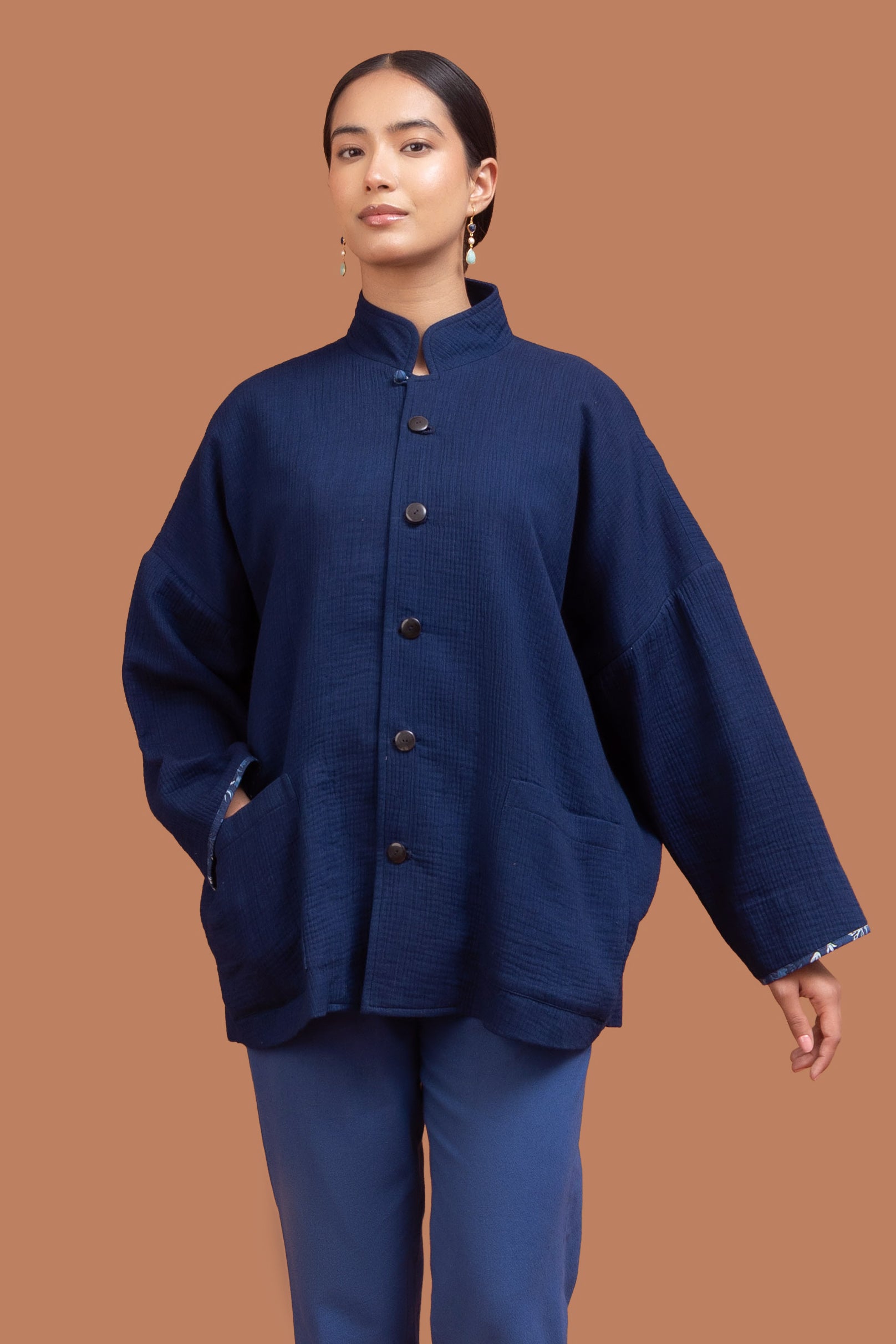 Veste ample Chenpo en coton
